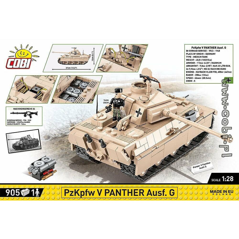 COBI WWII - Pzkpfw v Panther Ausf.G 905 pcs