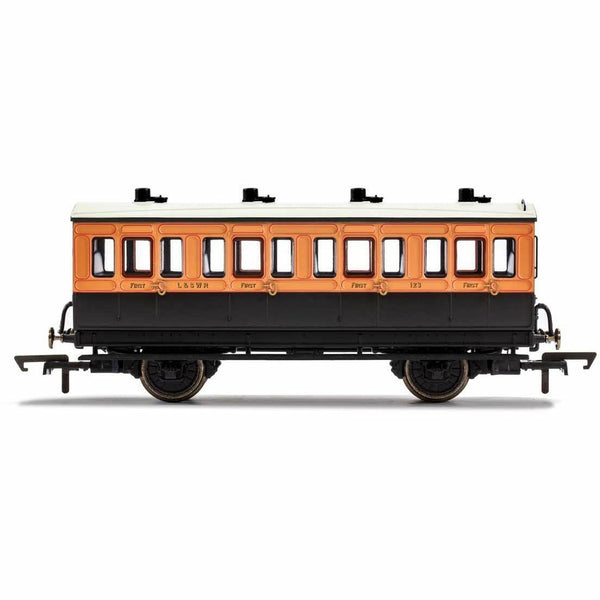 HORNBY OO LSWR, 4 Wheel Coach, 1st Class, Fitted Lights, 123 - Era 2