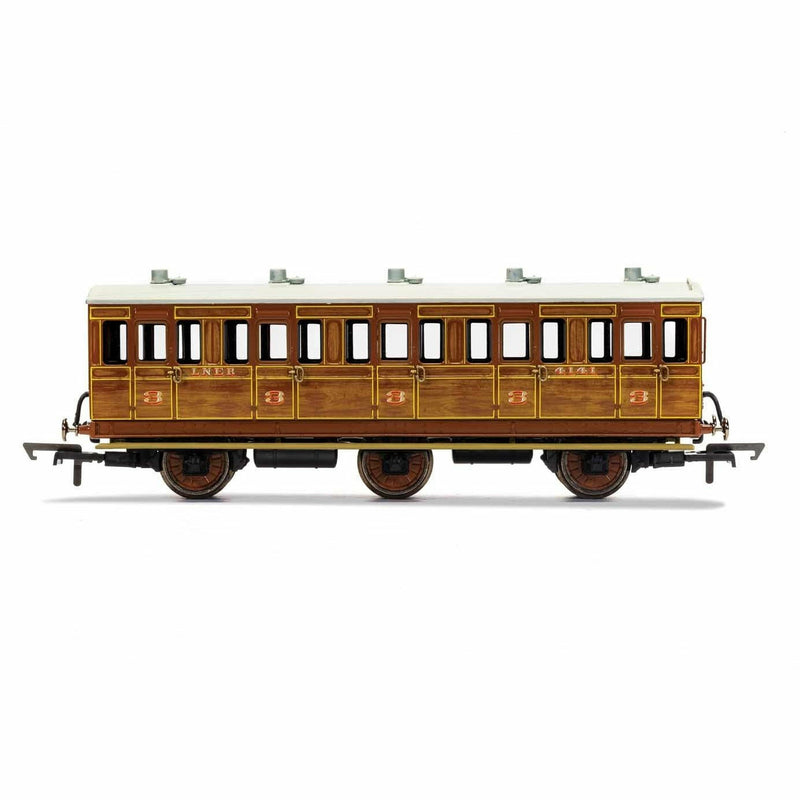 HORNBY OO LNER, 6 Wheel Coach, 3rd Class, Fitted Lights, 4141 - Era 3