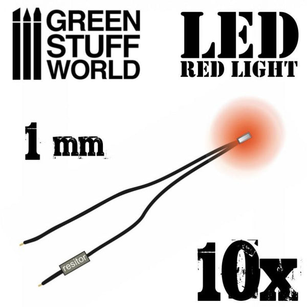 GREEN STUFF WORLD Micro LEDs - Red Lights - 1mm (0402 SMD)