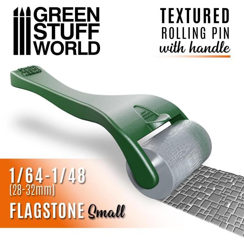 GREEN STUFF WORLD Rolling Pin with Handle - Flagstone Small