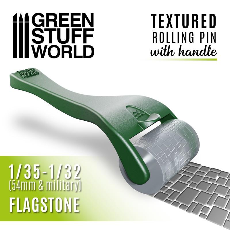 GREEN STUFF WORLD Rolling Pin with Handle - Flagstone