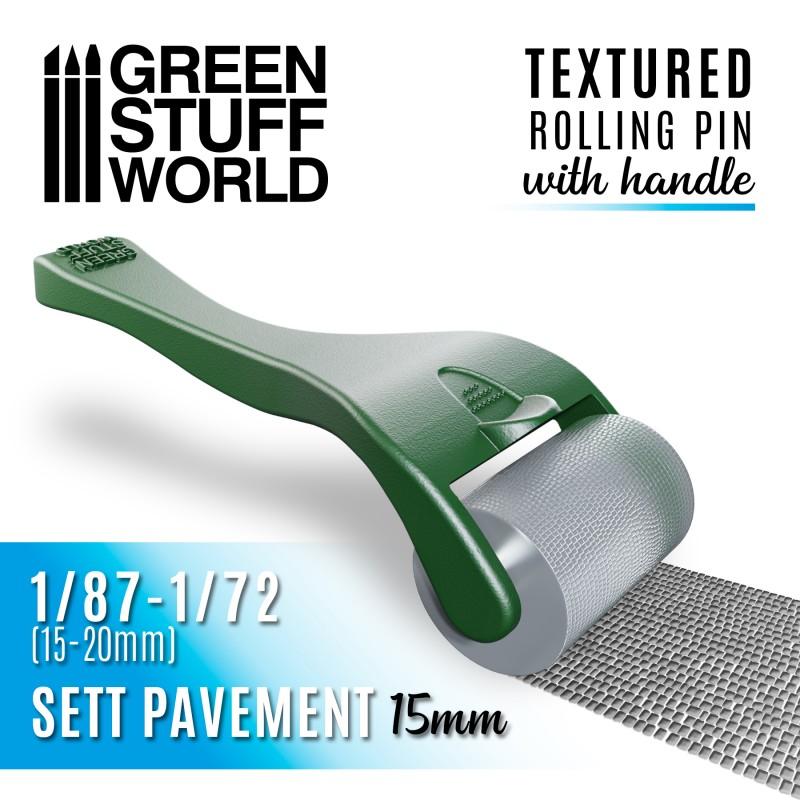 GREEN STUFF WORLD Rolling Pin with Handle - Sett Pavement 1