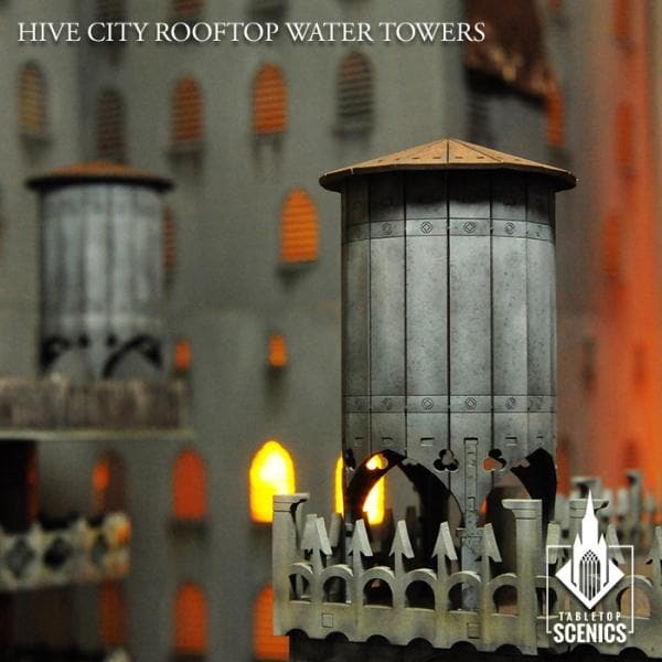 TABLETOP SCENICS Hive City Rooftop Water Towers