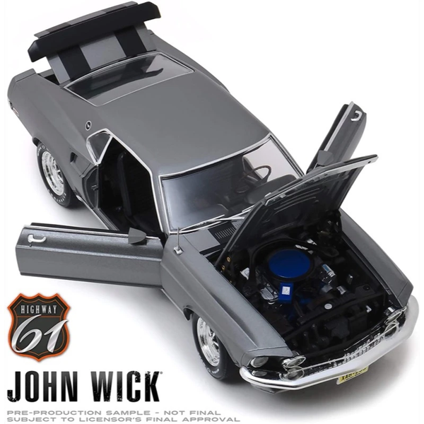 GREENLIGHT 1/18 Chrome John Wick (2014) 1969 Ford Mustang B