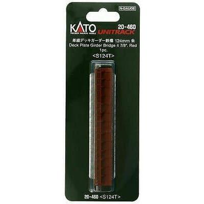 KATO N Unitrack Deck Plate Girder Bridge 124mm Red