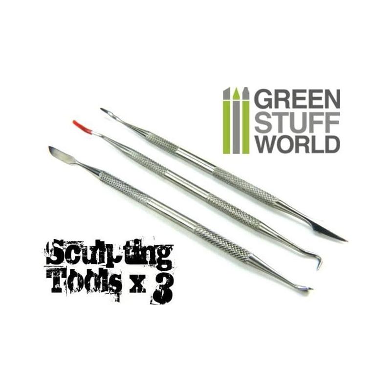 GREEN STUFF WORLD Sculpting Tools Set x 3