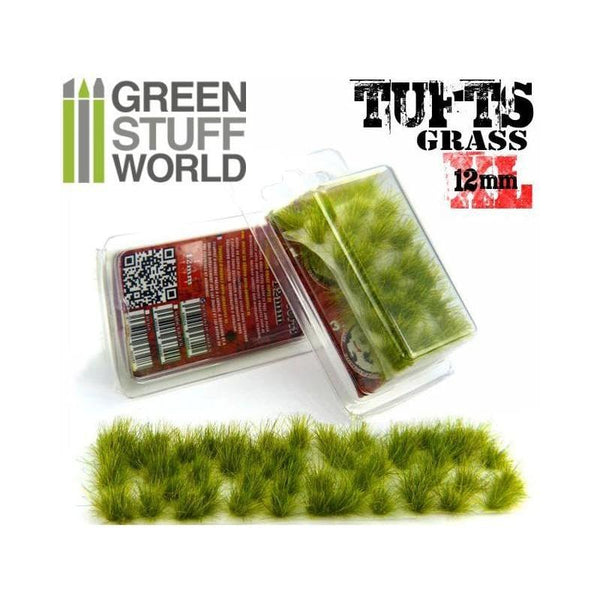 GREEN STUFF WORLD Grass Tufts 12mm Self-Adhesive - Realistic Green