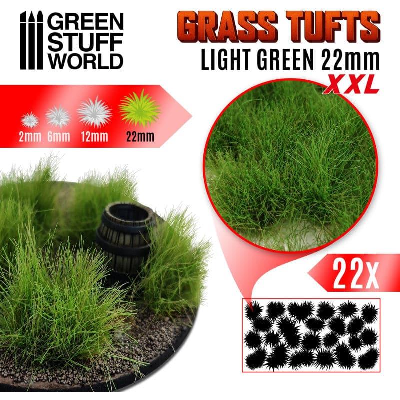 GREEN STUFF WORLD Grass Tufts XXL - 22mm Self-Adhesive - Light Green