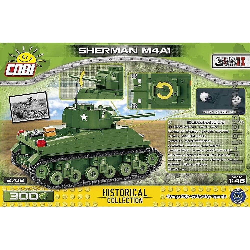 COBI World War II - Sherman M4A1 Tank (300 Pieces)