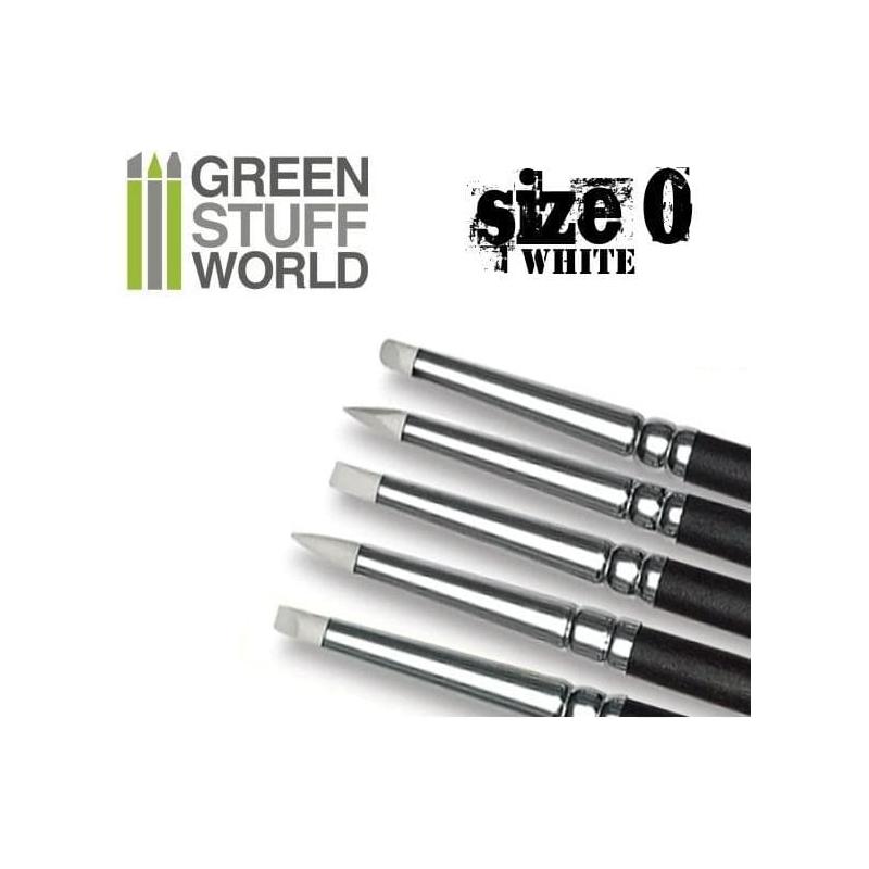 GREEN STUFF WORLD Color Shapers Brushes Size 0 - White Soft