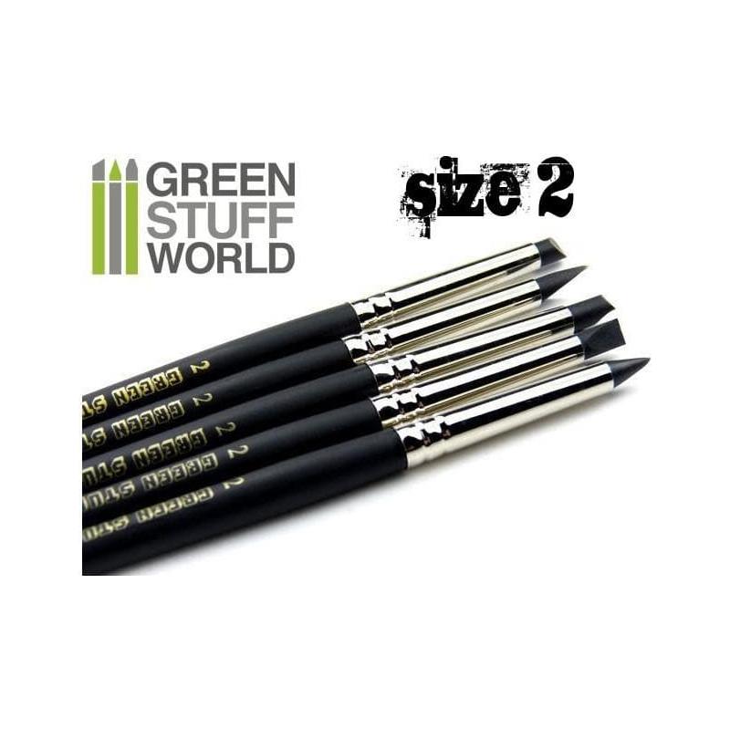 GREEN STUFF WORLD Colour Shapers Brushes Size 2 - Black Fir