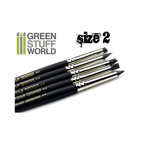 GREEN STUFF WORLD Colour Shapers Brushes Size 2 - Black Fir