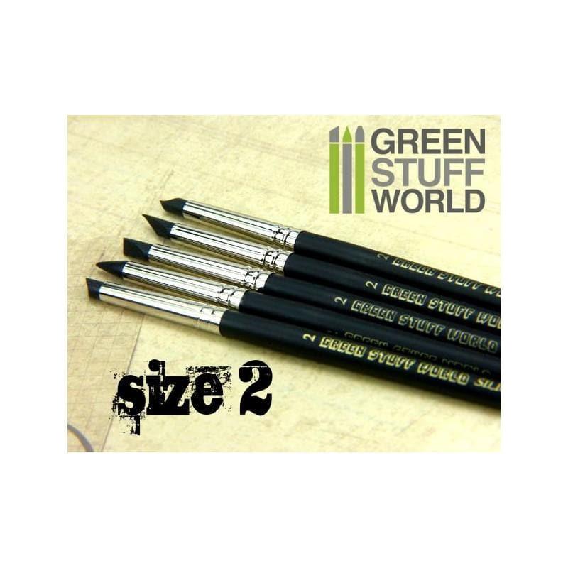 GREEN STUFF WORLD Colour Shapers Brushes Size 2 - Black Fir