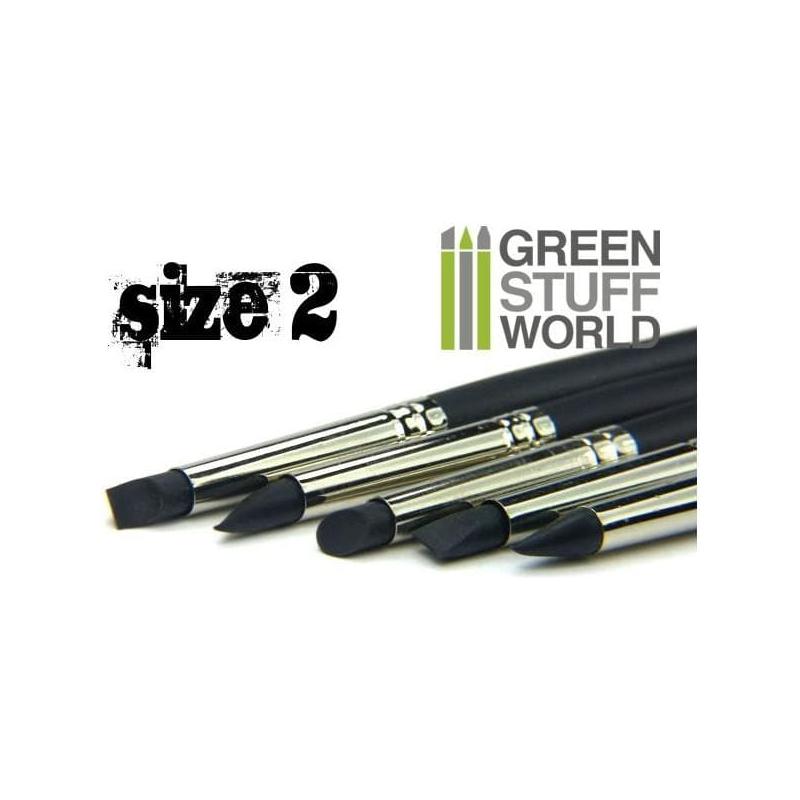 GREEN STUFF WORLD Colour Shapers Brushes Size 2 - Black Fir