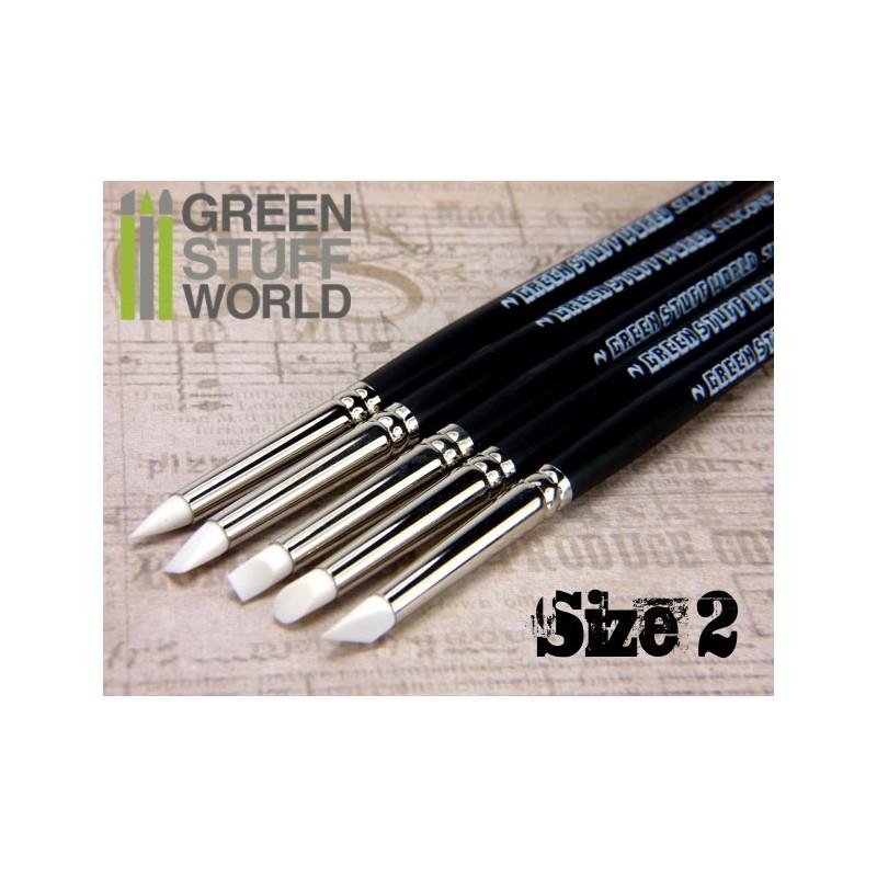 GREEN STUFF WORLD Colour Shapers Brushes Size 2 - White Soft