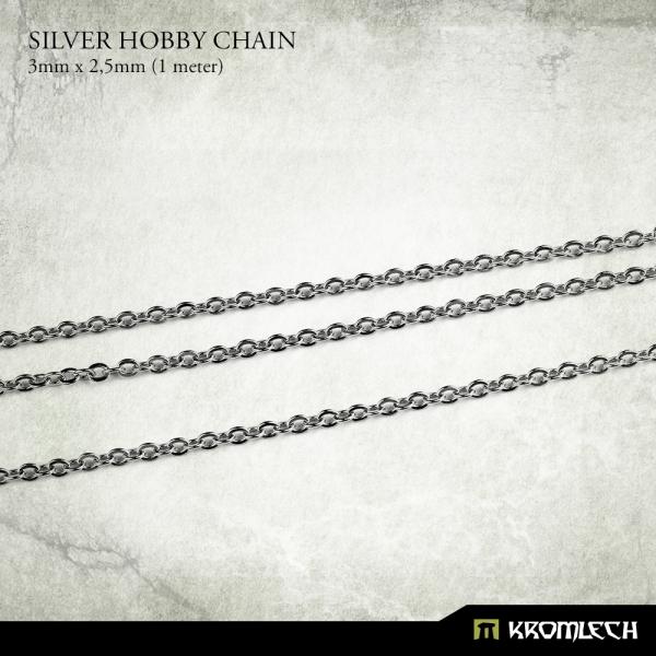 KROMLECH Silver Hobby Chain 3mm x 2.5mm (1 Metre)