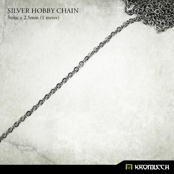 KROMLECH Silver Hobby Chain 3mm x 2.5mm (1 Metre)