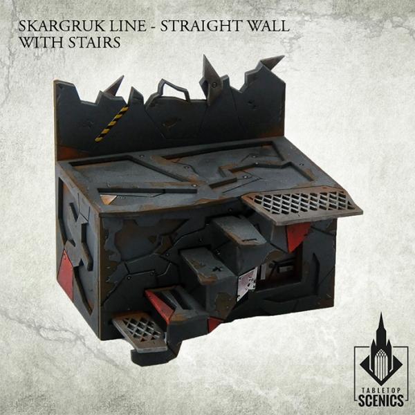 TABLETOP SCENICS Skargruk Line - Straight Wall with Stairs