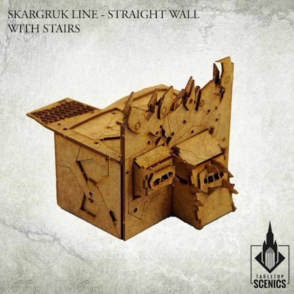 TABLETOP SCENICS Skargruk Line - Straight Wall with Stairs