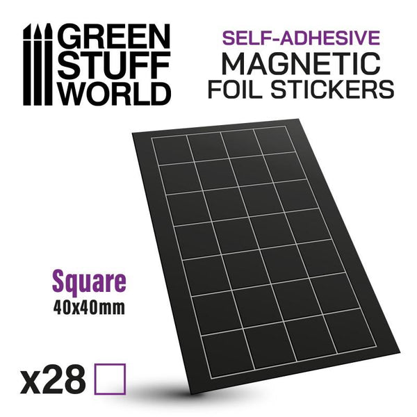 GREEN STUFF WORLD Square Magnetic Sheet Self-Adhesive - 40x
