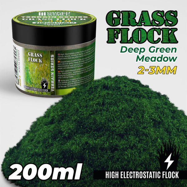 GREEN STUFF WORLD Flock 2-3mm 200ml - Deep Green Meadow