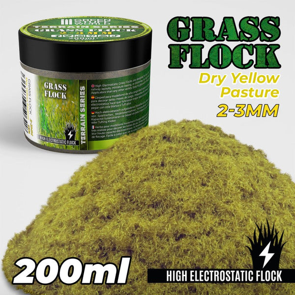 GREEN STUFF WORLD Flock 2-3mm 200ml - Dry Yellow Pasture