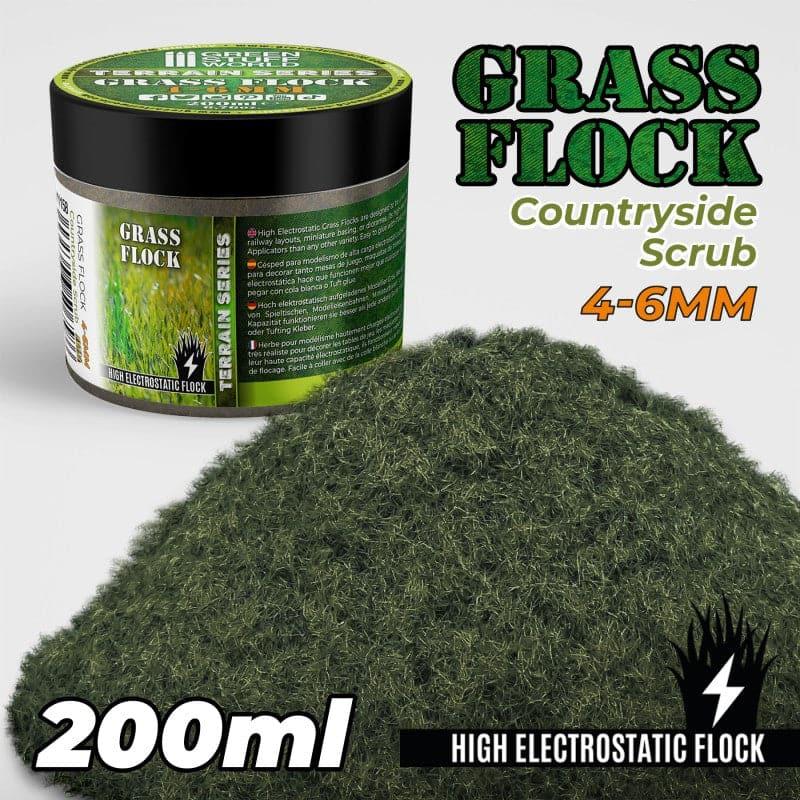 GREEN STUFF WORLD Flock 4-6mm 200ml - Countryside Scrub