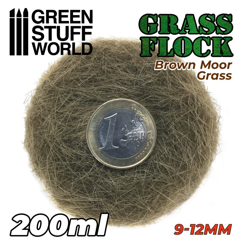 GREEN STUFF WORLD Flock 9-12mm 200ml - Brown Moor Grass