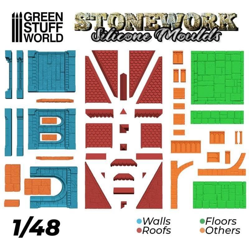 GREEN STUFF WORLD Silicone Moulds - Stonework