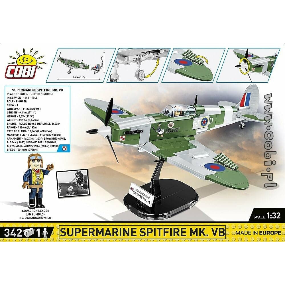 COBI WWII - Supermarine Spitfire MKVB 342 pcs