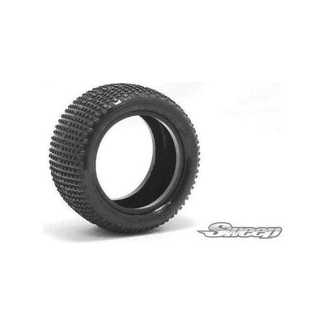 SWEEP Square Armour 1/10 4WD Buggy Rear Tyres Silver Dot (U