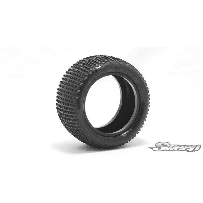 SWEEP Square Armour 1/10 4WD Buggy Rear Tyres Silver Dot (U