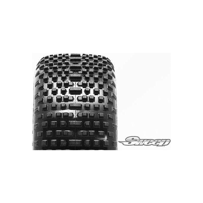 SWEEP Square Armour 1/10 4WD Buggy Front Tyres Silver Dot (