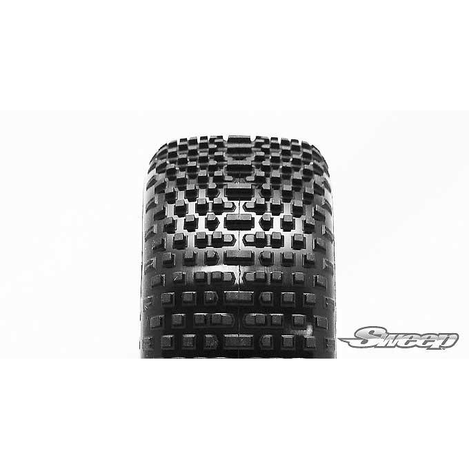 SWEEP Square Armour 1/10 4WD Buggy Front Tyres Silver Dot (
