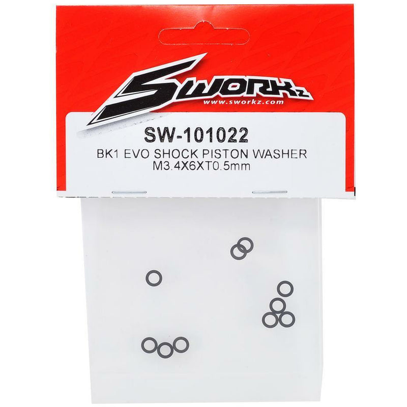 SWORKZ  BK1 EVO Shock Piston Washer M3.4x6x0.5mm (10)