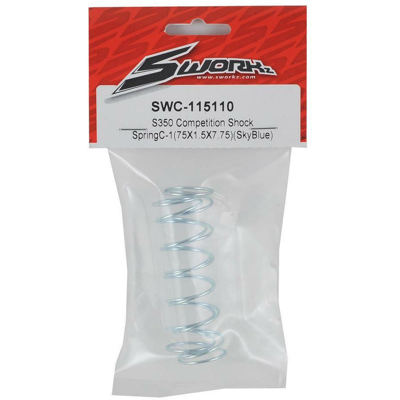 SWORKZ S350 Competition Shock Spring C-1 (75x1.5x7.75)(SkyBlue)