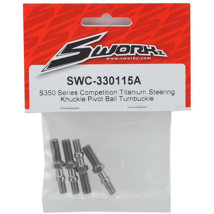 SWORKZ S350 Series Competition Titanium Steering Knuckle Pivot Ball Turnbuckle