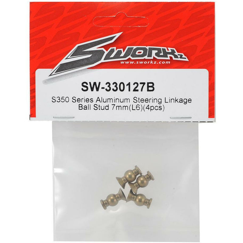 SWORKZ S350 Series Aluminium Steering Linkage Ball Stud 7mm (L6) (4)