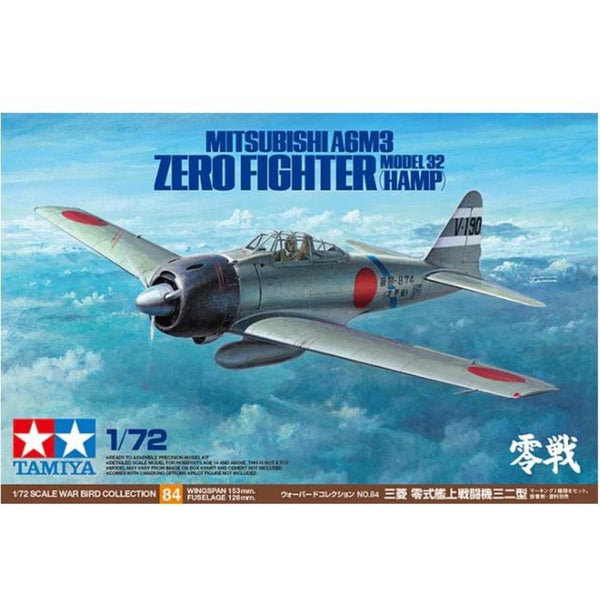 TAMIYA 1/72 Mitsubishi A6M3 Zero Fighter  Model 32 Hamp