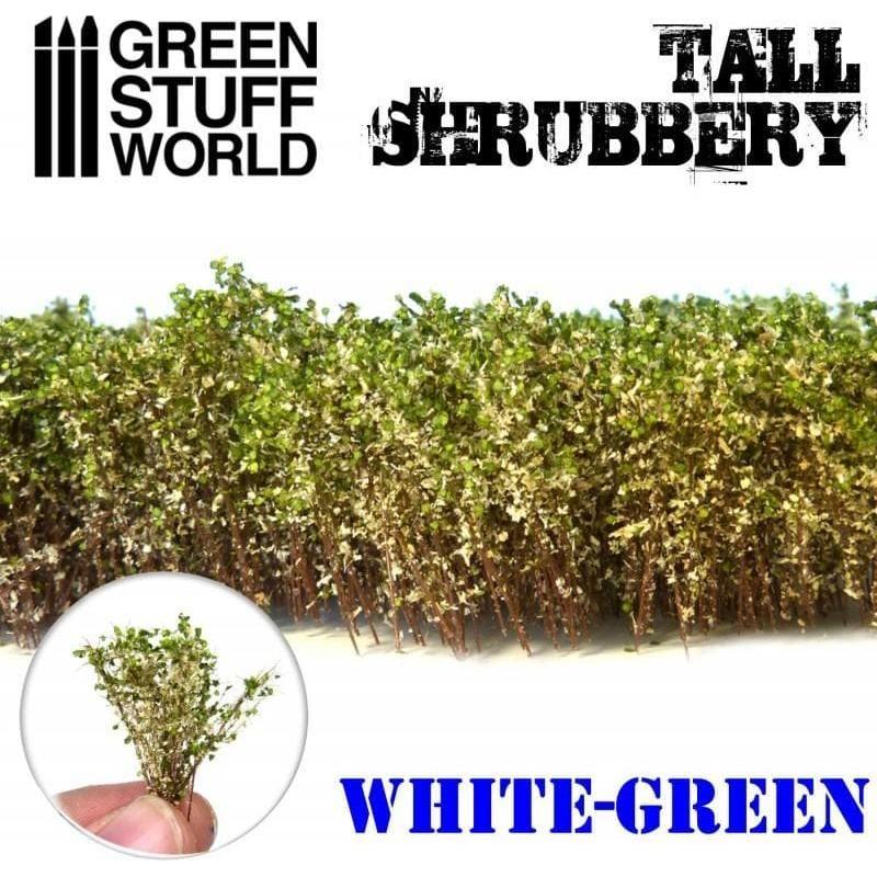 GREEN STUFF WORLD Tall Shrubbery - White/Green