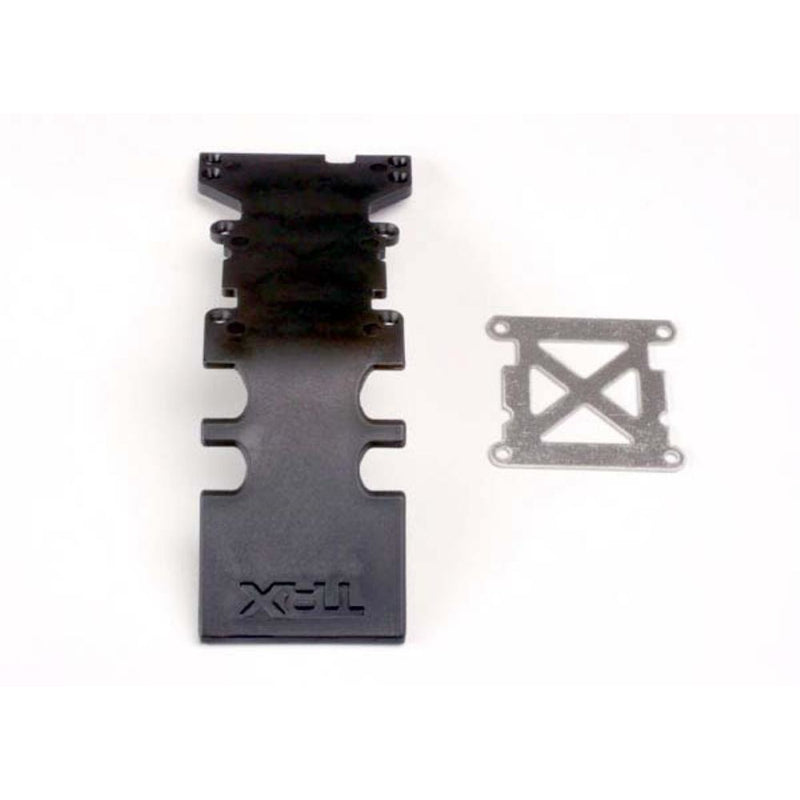 TRAXXAS Skidplate Rear Plastic (Black)/Stainless Steel Plate (4938)