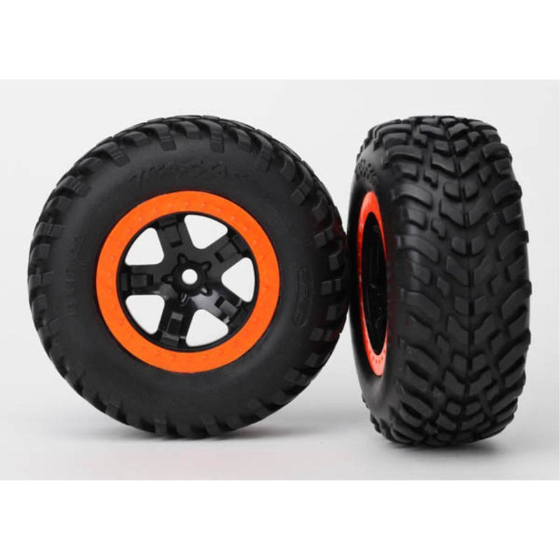 TRAXXAS Tyre & Wheels Assembled, Glued (SCT, Black, Orange