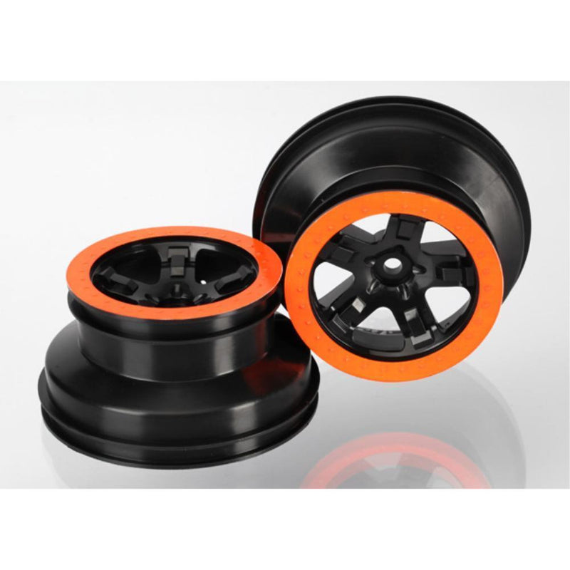 TRAXXAS Wheels SCT Black Orange Beadlock Style (5868X)
