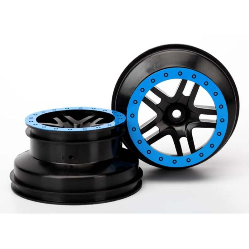 TRAXXAS Wheels SCT Split Spoke Black/Blue Bead (5884A)
