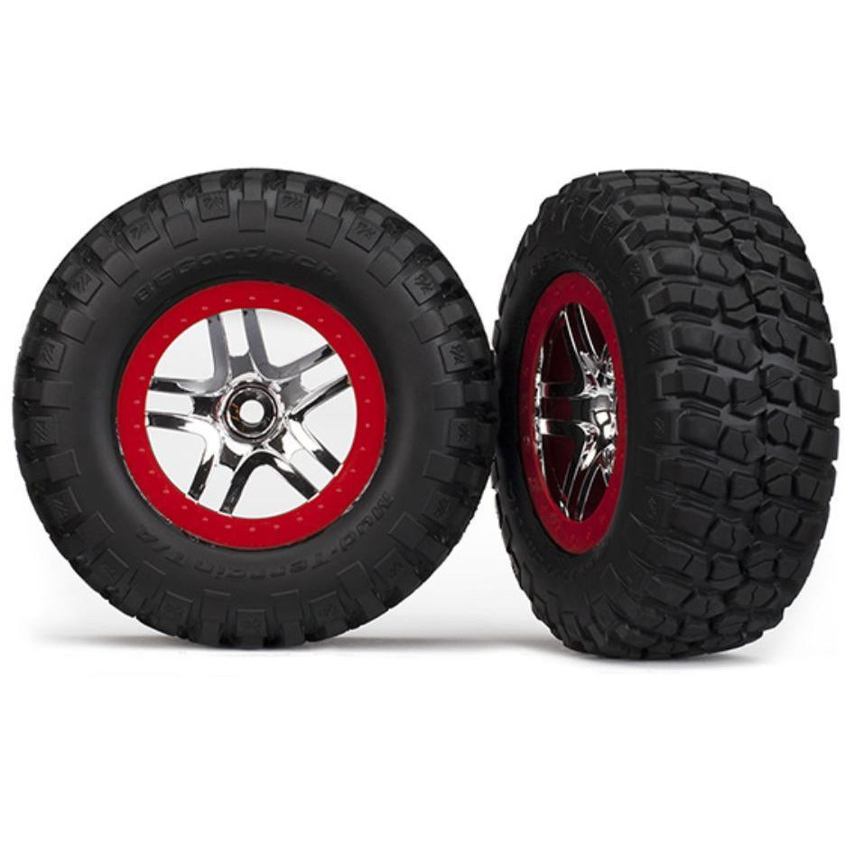 TRAXXAS Tyres & Wheels Assembled Chrome Slash (6873A)