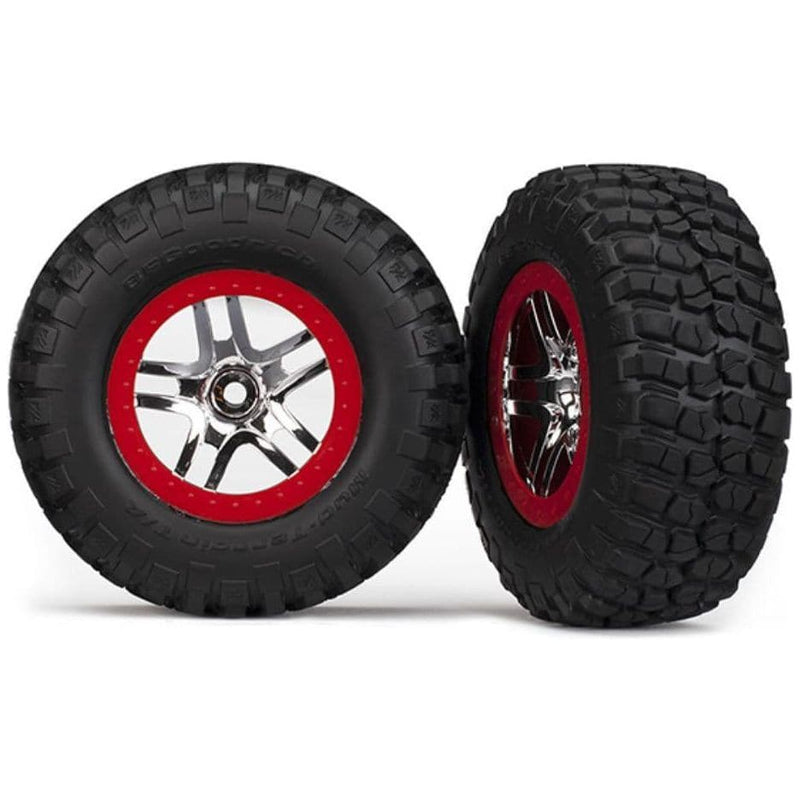 TRAXXAS Tyres & Wheels Assembled Chrome Slash (6873A)