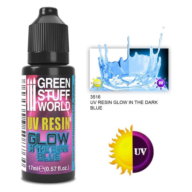 GREEN STUFF WORLD UV Resin 17ml Blue - Glow in the Dark