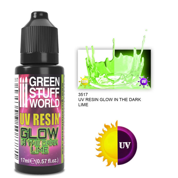 GREEN STUFF WORLD UV Resin 17ml Lime - Glow in the Dark