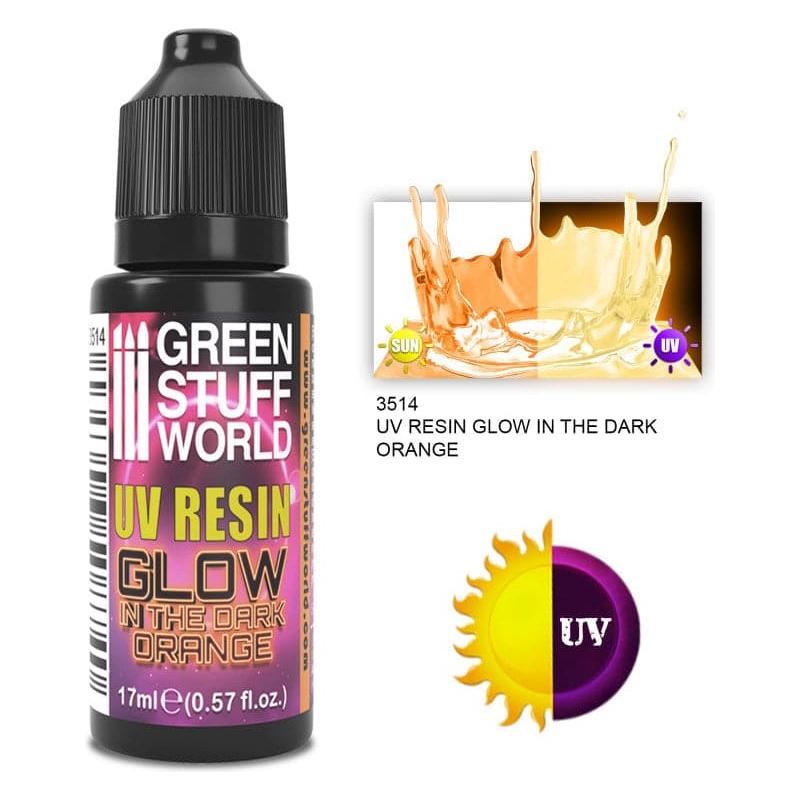 GREEN STUFF WORLD UV Resin 17ml Orange - Glow in the Dark